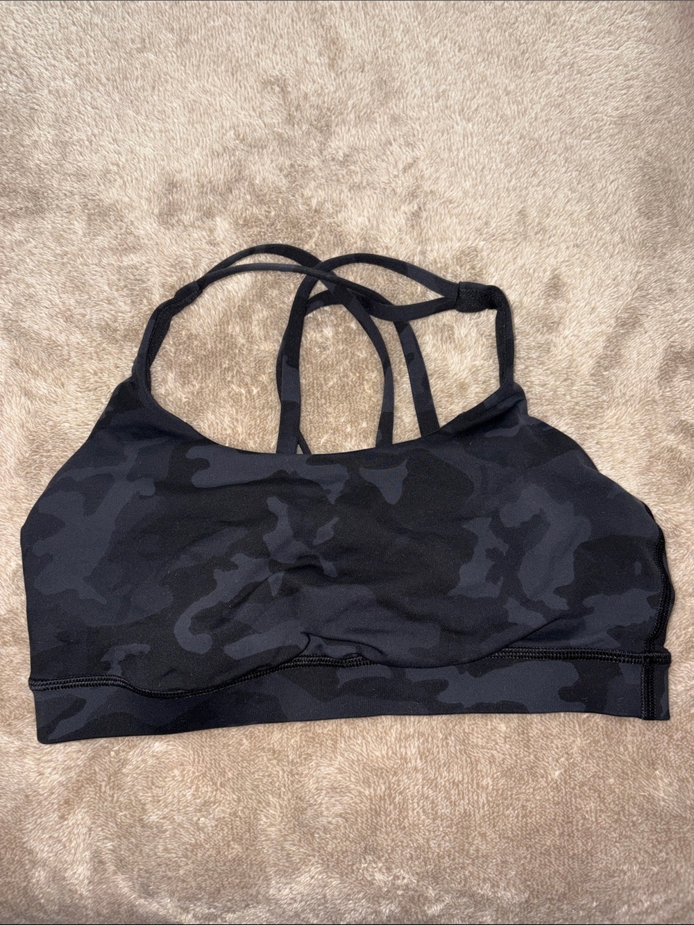 Lululemon Strappy Black Camo Sports Bra -